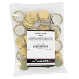 CORCHOLATA DORADA DE 29 mm PARA BOTELLA DE CHAMPAN (50 Pz)