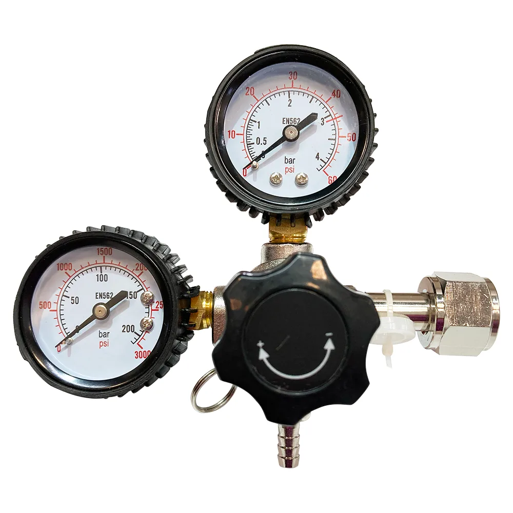 REGULADOR PRIMARIO 0-60 PSI CON DOS MANOMETROS Y UNA SALIDA