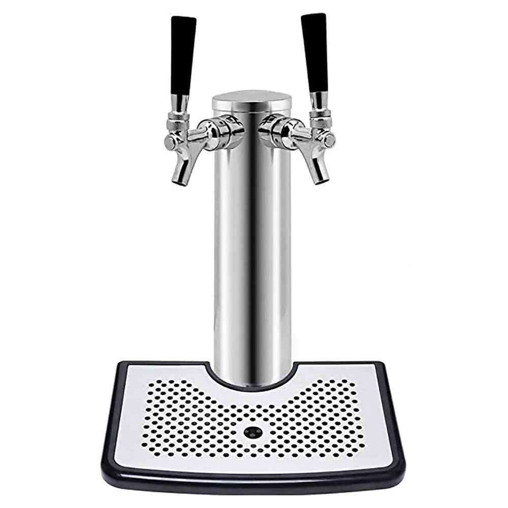 TORRE PARA CERVEZA DE 2 FAUCETS CON CHAROLA DE GOTEO