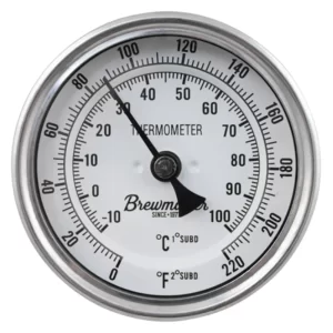 TERMOMETRO BREWMASTER CON CARATULA DE 3" Y ROSCA DE 1/2" MPT (SONDA 2")