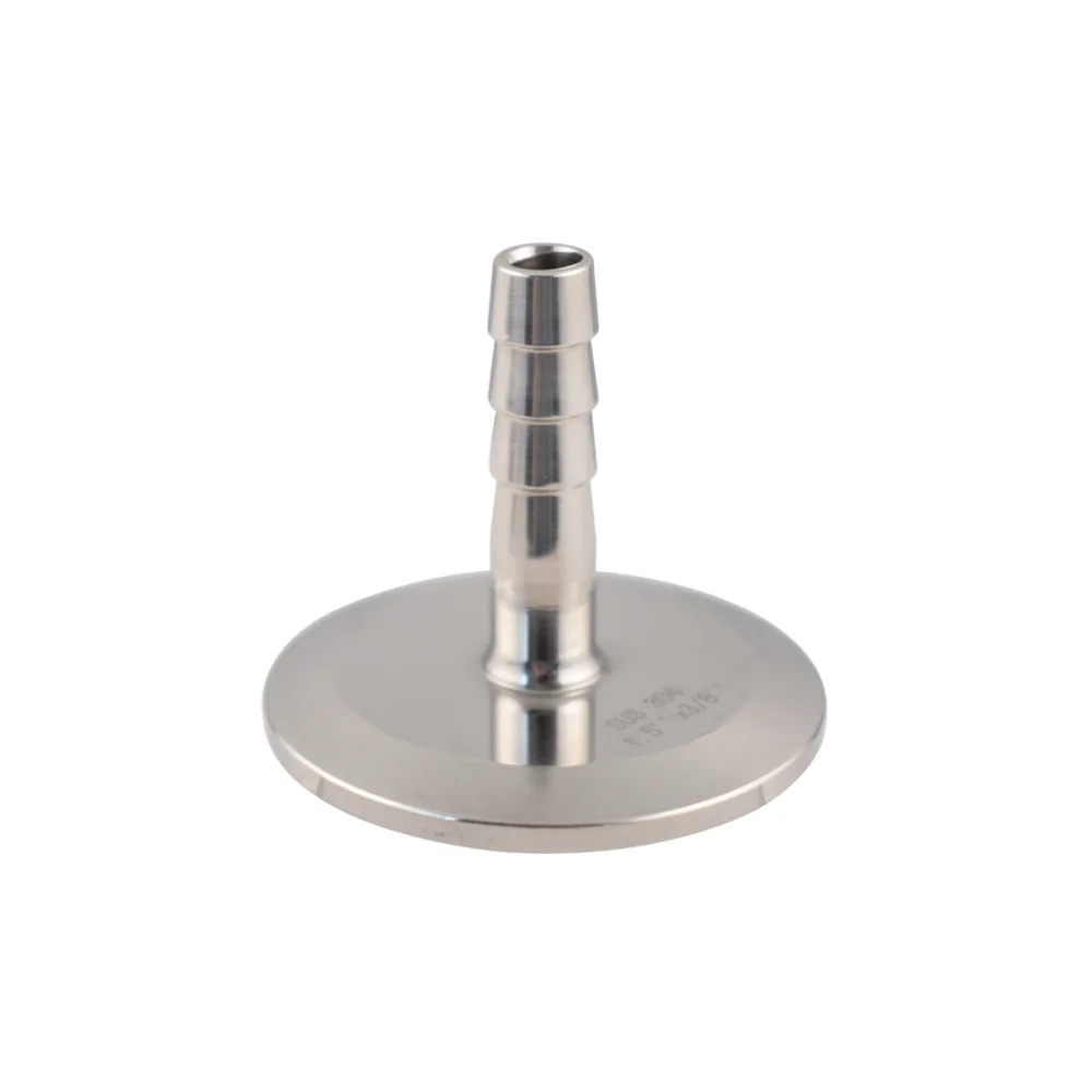 CONECTOR TRI-CLAMP 1.5" CON ESPIGA DE 3/8" DE ACERO INOXIDABLE