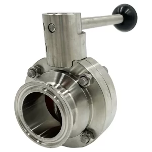 VALVULA DE MARIPOSA TRI-CLAMP 1.5" DE ACERO INOXIDABLE