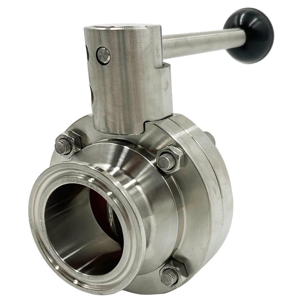 VALVULA DE MARIPOSA TRI-CLAMP 1.5" DE ACERO INOXIDABLE