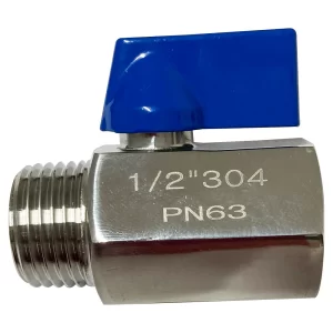VALVULA DE BOLA MINI DE 1/2" NPT ROSCADA ACERO INOXIDABLE 304