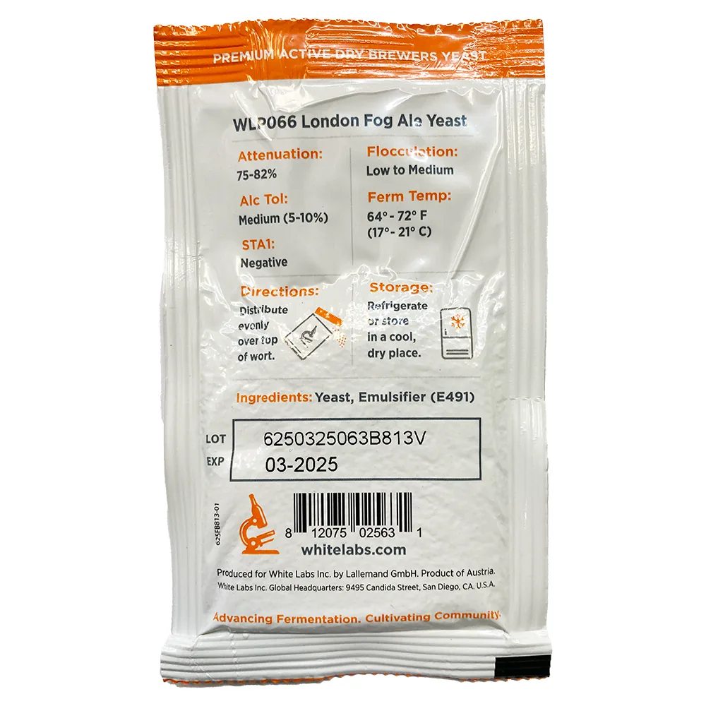 LEVADURA WHITE LABS WLP066 LONDON FOG 11 g FECHA DE CONSUMO PREFERENTE ANTERIOR - Image 2
