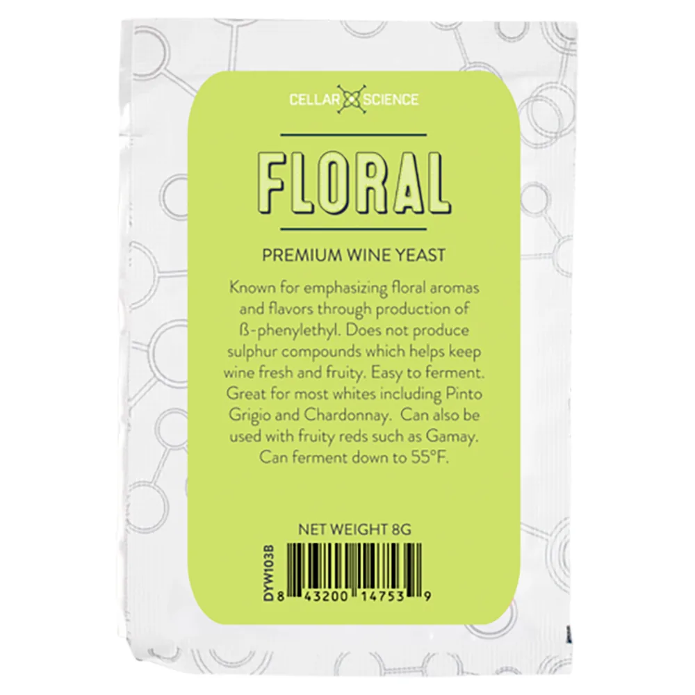 LEVADURA CellarScience® FLORAL Dry Wine Yeast 8 g