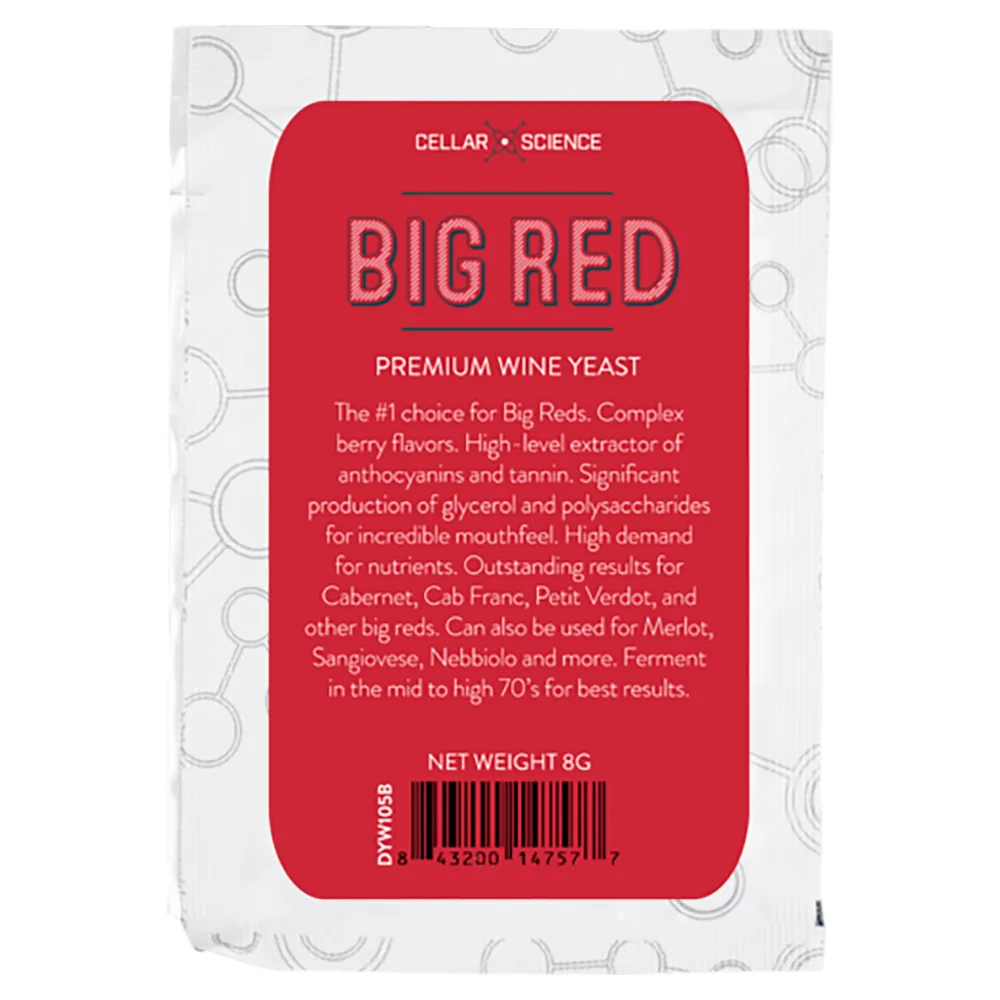 LEVADURA CellarScience® BIG RED Dry Wine Yeast 8 g