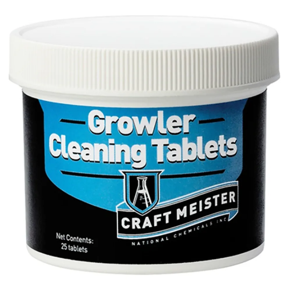 TABLETAS CRAFT MEISTER PARA LIMPIAR GROWLERS, 25 PCS